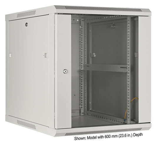 12U 19" Wall Mount Network Cabinet, Standard Line, 450 mm (17.7 in.) Depth, Gray Image 2