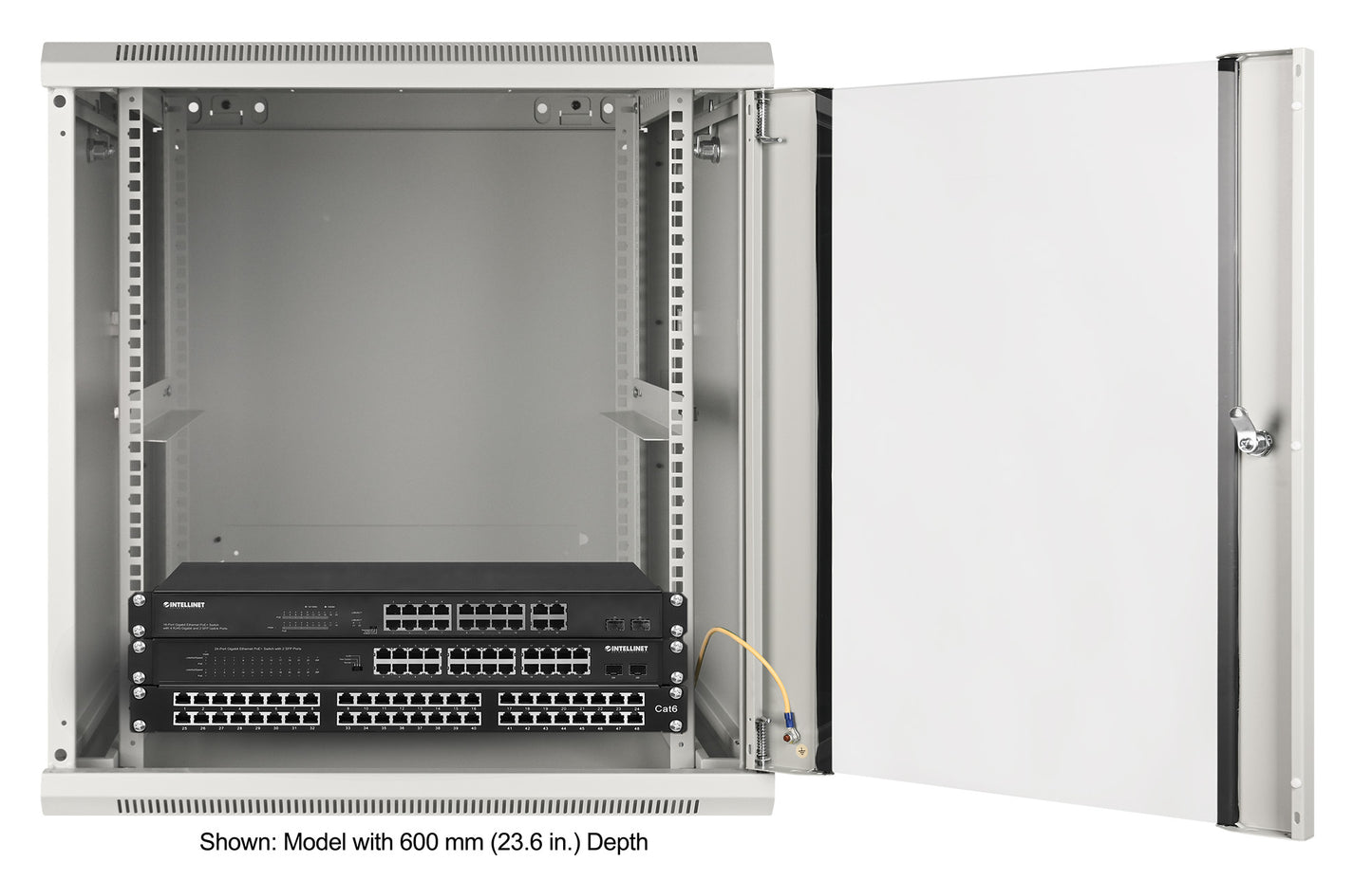 19" Wallmount Cabinet, 12U, 450 mm (17.7 in.) Depth, Gray Image 7