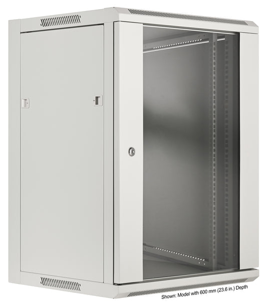 19" Wallmount Cabinet, 15U, 450 mm (17.7 in.) Depth, Gray Image 2