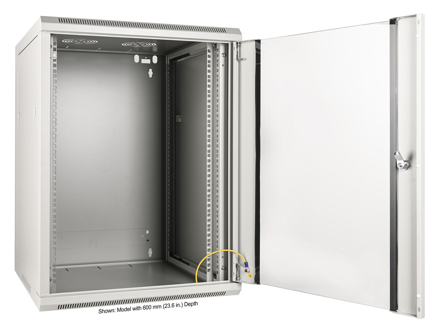 19" Wallmount Cabinet, 15U, 450 mm (17.7 in.) Depth, Gray Image 5