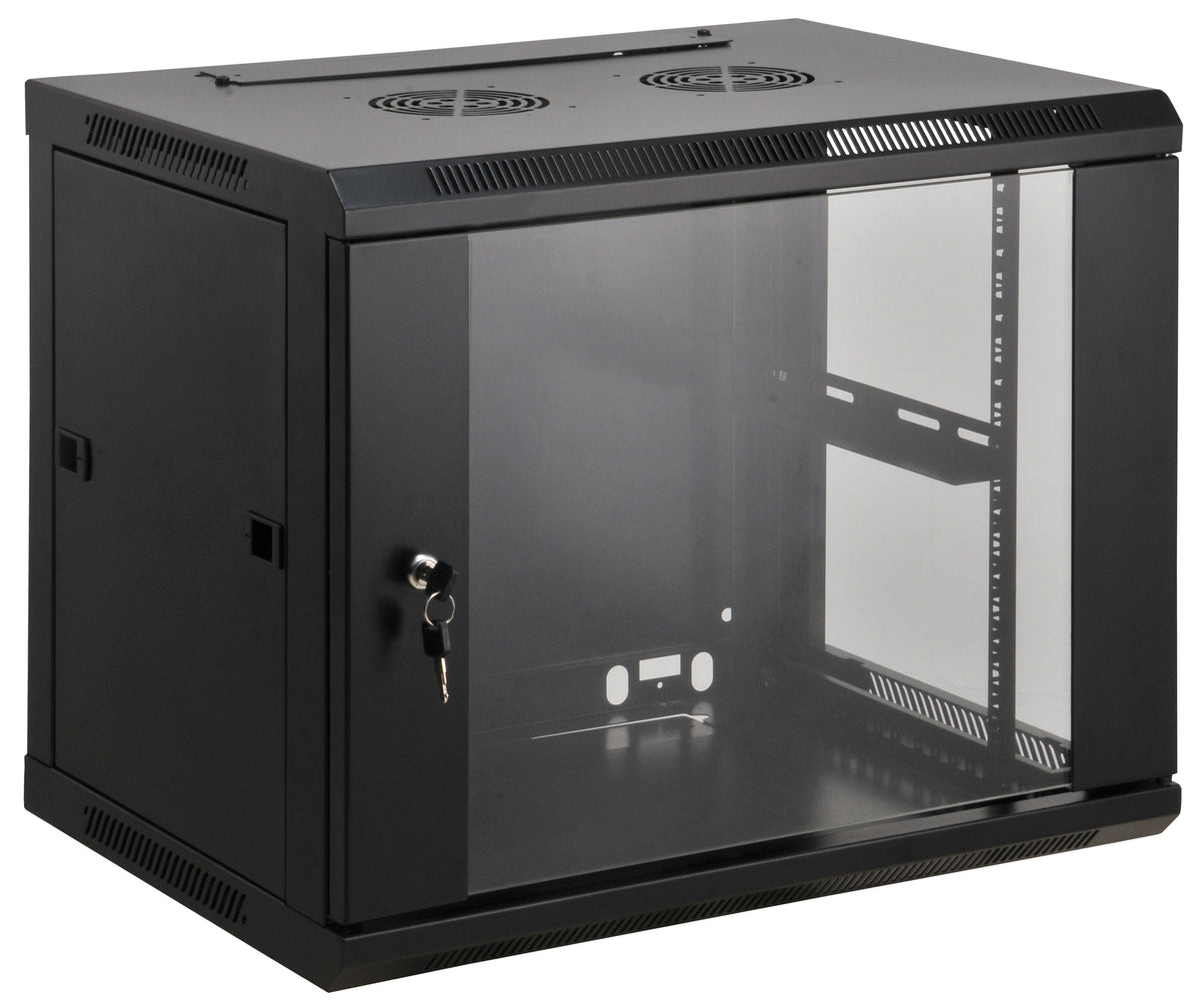 15U 19" Wall Mount Network Cabinet, Standard Line, 600 mm (23.6 in.) Depth, Black Image 1