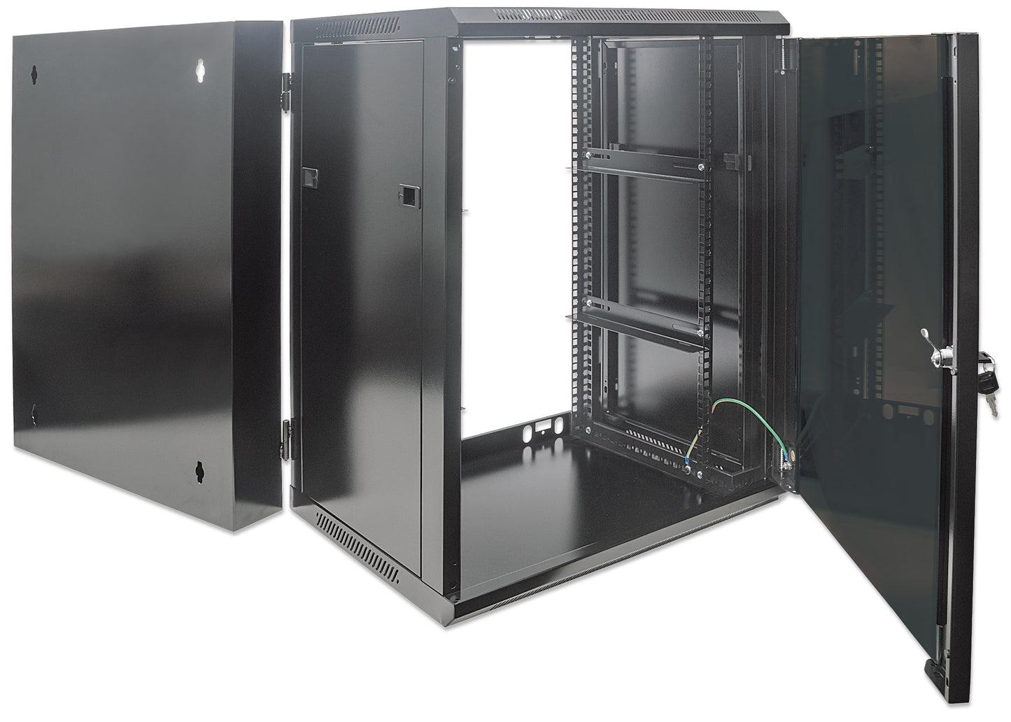 15U 19" Swing Out Wall Mount Network Cabinet, Standard Line, 550 mm (21.7 in.) Depth, Black Image 7