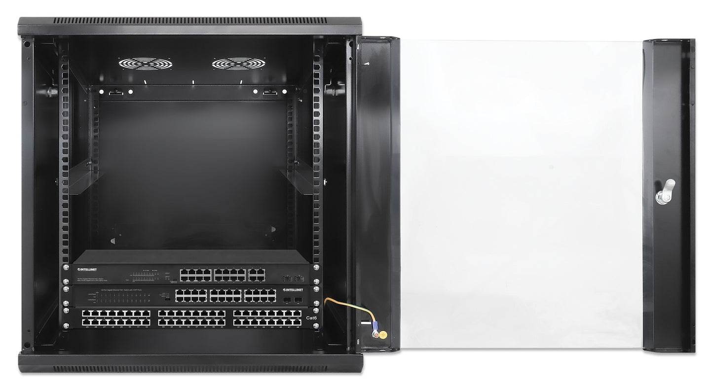 19" Wallmount Cabinet, 12U, 600 mm (23.6 in.) Depth, Black Image 7