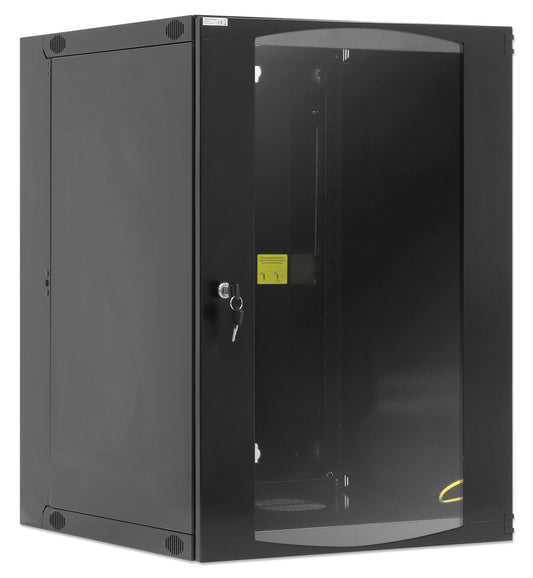 15U 19" Swing Out Wall Mount Network Cabinet, Standard Line, 450 mm (17.7 in.) Depth, Black Image 2