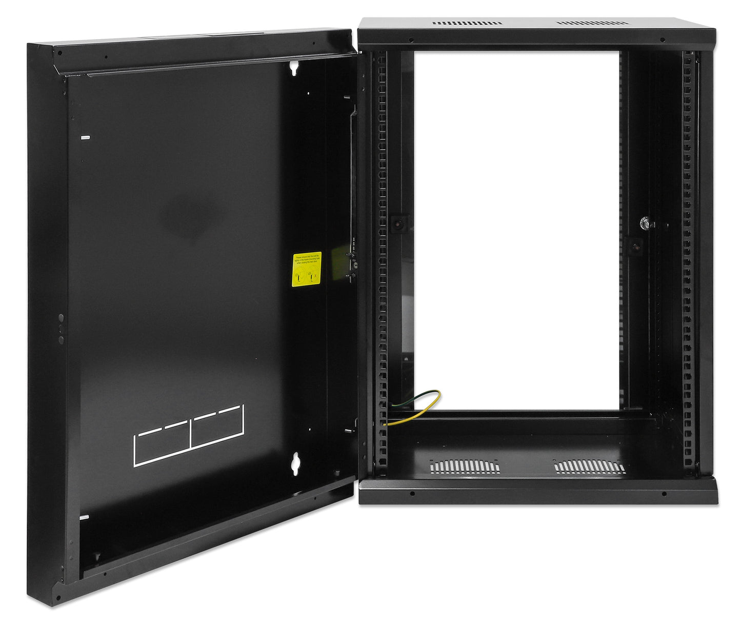 19" Double Section Wallmount Cabinet, 15U, 450 mm (17.7 in.) Depth, Black Image 8