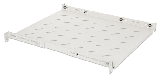 19" Shelf with Variable Rails for Fixed Mounting, Shelf Depth 550 mm, Gray Image 2
