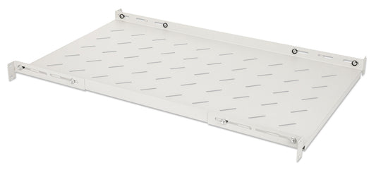 19" Shelf with Variable Rails for Fixed Mounting, Shelf Depth 750 mm, Gray Image 2
