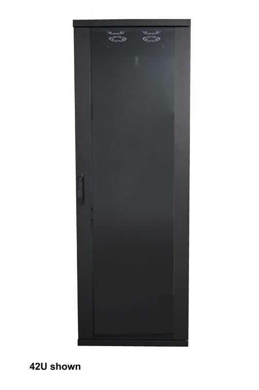 19" Network Cabinet, Basic Line, 42U, 800 (D) x 600 (W) mm, Black Image 2
