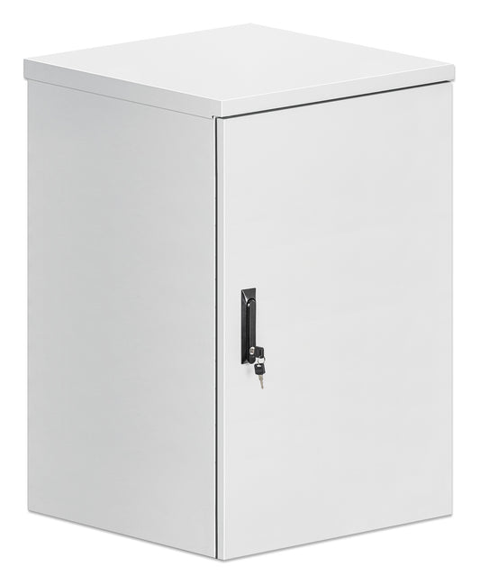 18U Industrial IP55 19" Wall Mount Cabinet with Integrated Fans, Gray Image 2