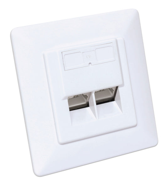 2-Port Cat6 10G Shielded RJ45 Wall Plate Image 2