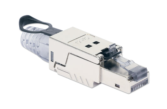 Cat6a 10G Shielded Toolless RJ45 Modular Field Termination Plug with Pull-ring Release Image 2