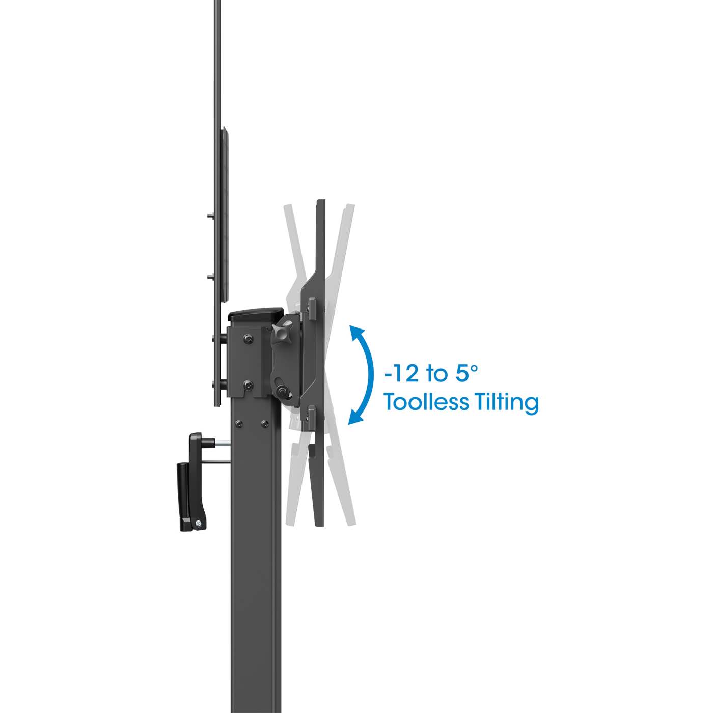 Multimedia TV Cart with Tool-Free Height Adjustment, for 37" to 86" Displays Image 11