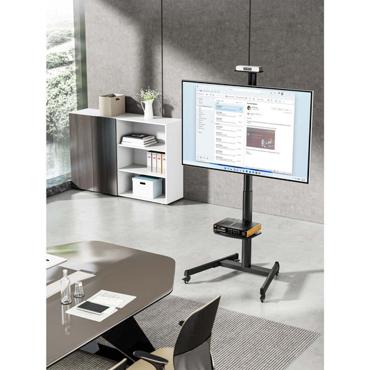 Multimedia TV Cart with Tool-Free Height Adjustment, for 37" to 86" Displays Image 2