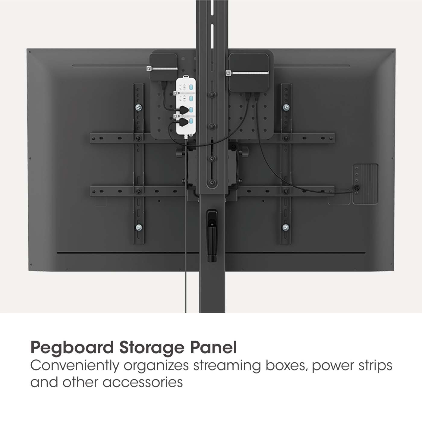 Multimedia TV Cart with Tool-Free Height Adjustment, for 37" to 86" Displays Image 8