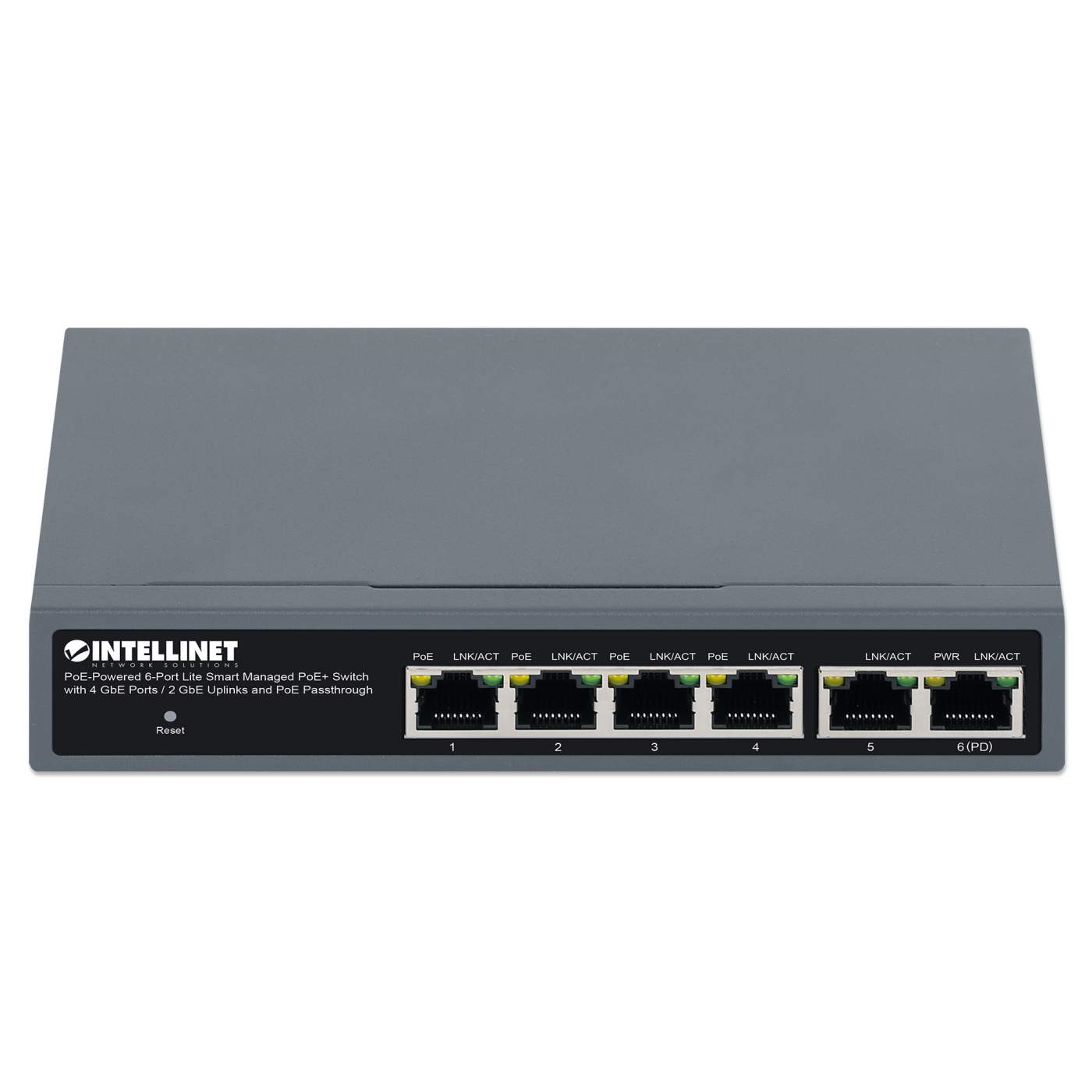 PoE-Powered 6-Port Lite Smart Managed PoE+ Switch with 4 GbE Ports / 2 GbE Uplinks and PoE Passthrough Image 4
