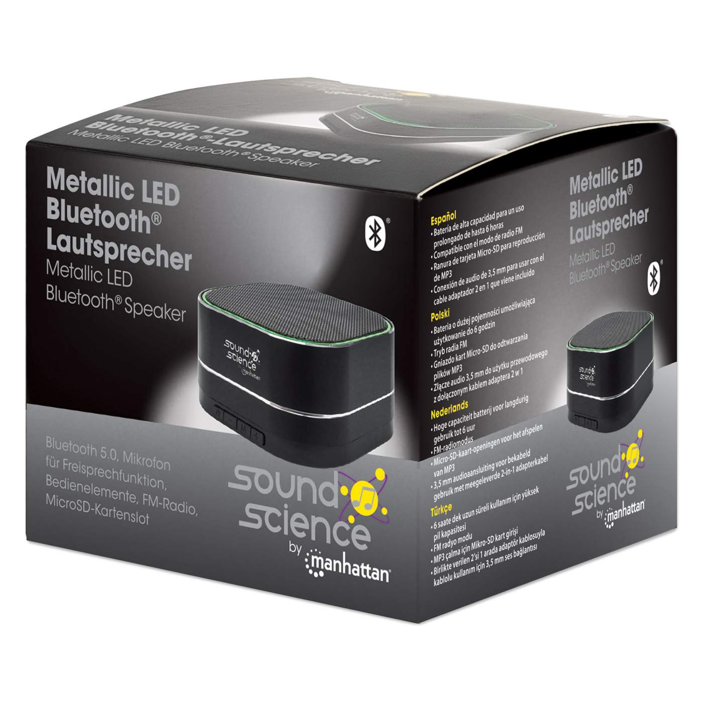Sound Science Metallic LED Bluetooth® Speaker Packaging Image 2
