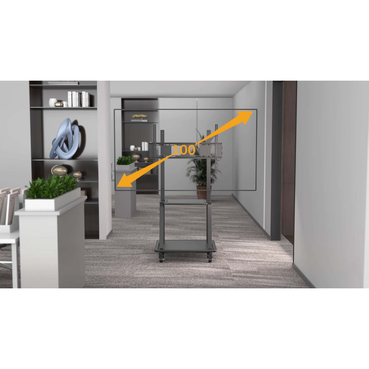 Ultra Heavy-Duty Height-Adjustable TV Cart Image 8