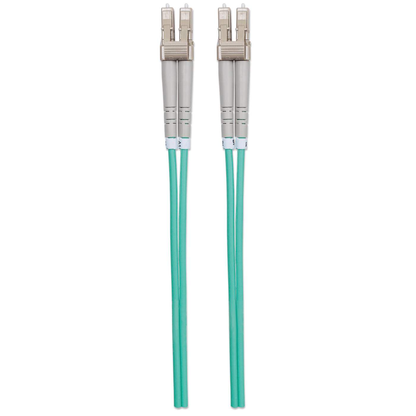 1 m LC to LC UPC Fiber Optic Patch Cable, 3.0 mm, Duplex, LSZH, OM3 Multimode, Aqua Image 5
