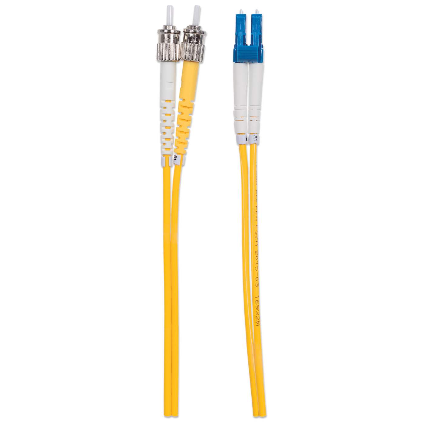 1 m LC to ST UPC Fiber Optic Patch Cable, 3.0 mm, Duplex, LSZH, OS2 Singlemode, Yellow Image 5