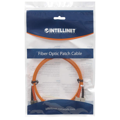 1 m ST to SC UPC Fiber Optic Patch Cable, 3.0 mm, Duplex, LSZH, OM2 Multimode, Orange Packaging Image 2
