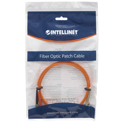 10 m LC to ST UPC Fiber Optic Patch Cable, 3.0 mm, Duplex, LSZH, OM2 Multimode, Orange Packaging Image 2