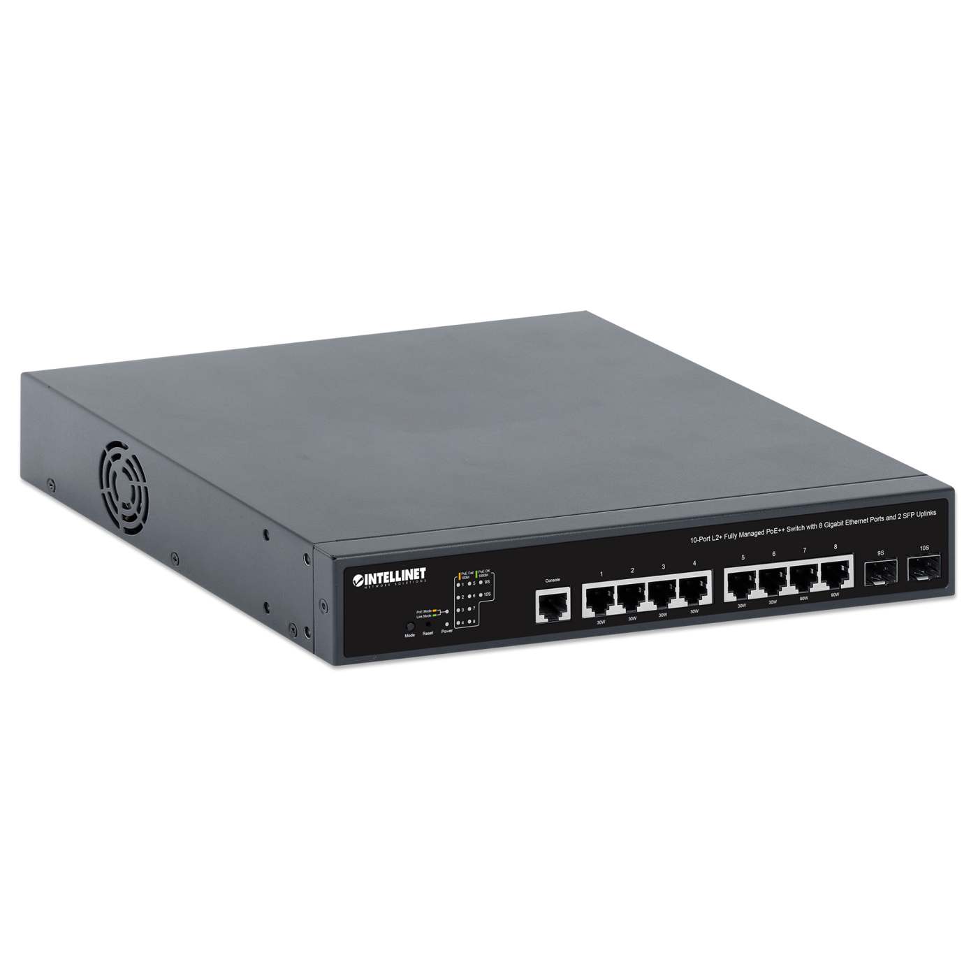 10-Port L2+ Fully Managed PoE++ Switch with 8 Gigabit Ethernet Ports and 2 SFP Uplinks Image 3