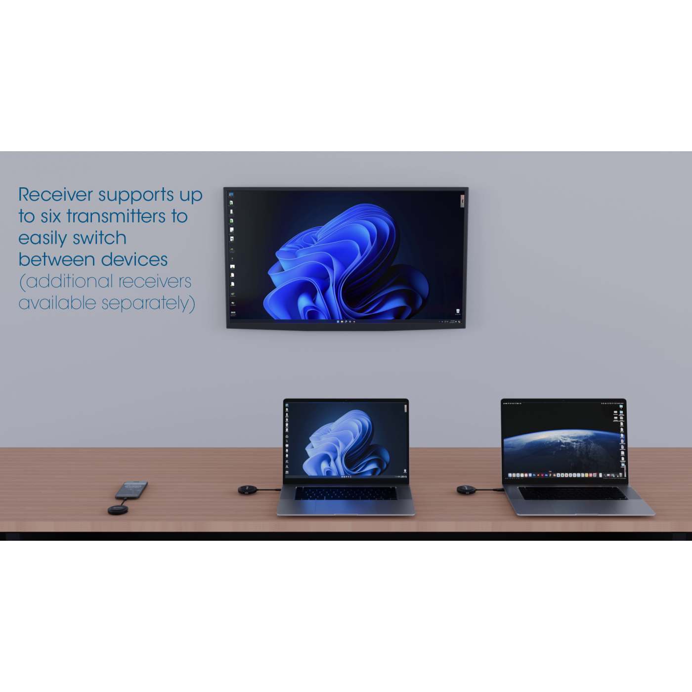 1080p Wireless HDMI Display Presentation Kit with 4 USB-C Transmitters Image 11