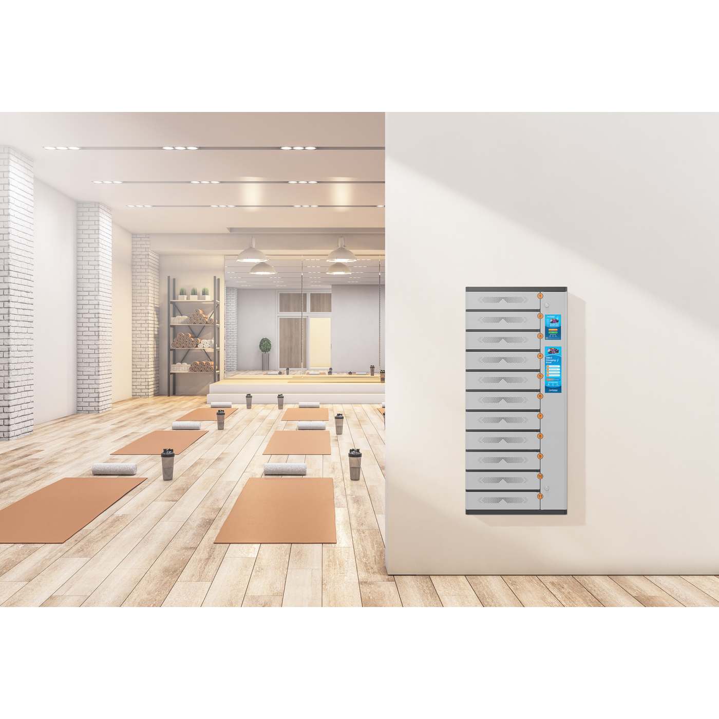 11-Compartment USB-C Charging Kiosk - 500 W Image 4