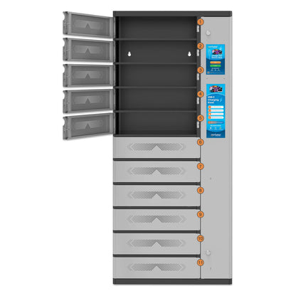 11-Compartment USB-C Charging Kiosk - 500 W Image 8