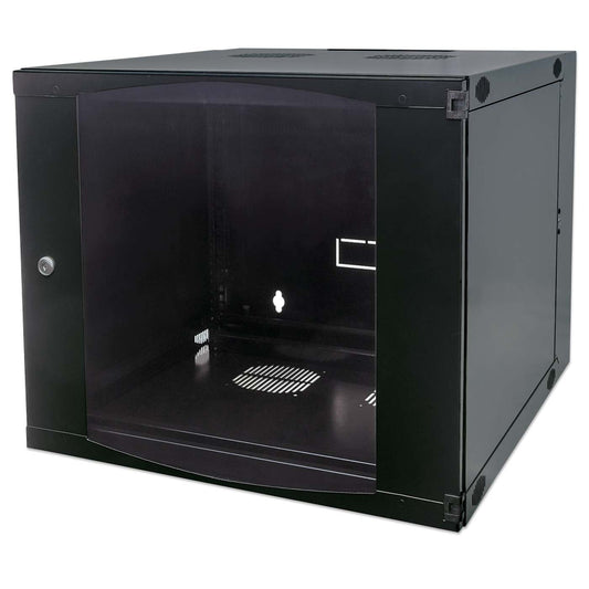 12U 19" Swing Out Wall Mount Network Cabinet, 600 mm (23.6 in.) Depth, Black Image 1