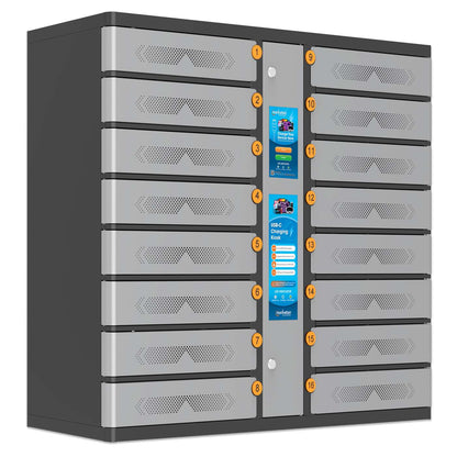 16-Compartment USB-C Charging Kiosk - 850 W Image 3