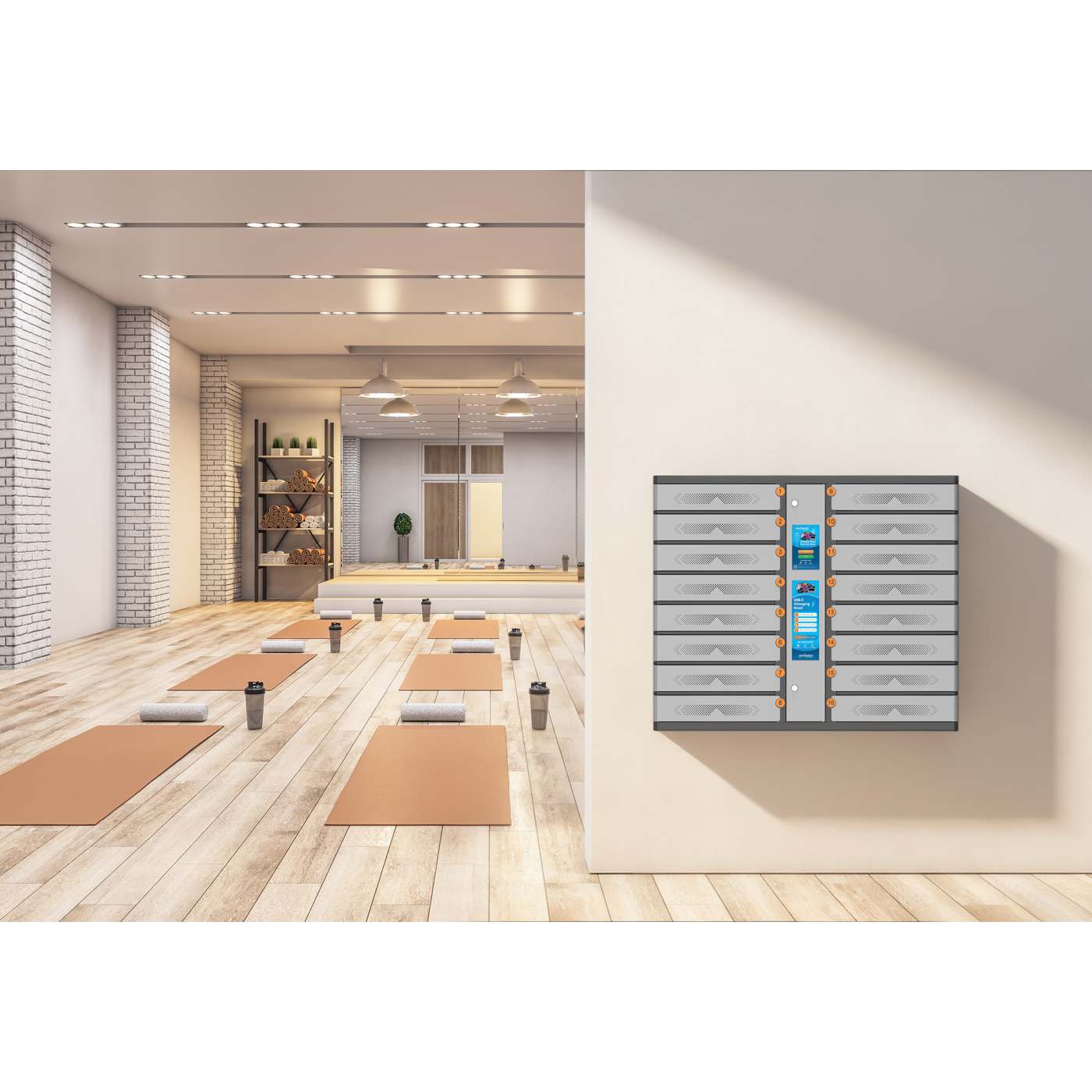 16-Compartment USB-C Charging Kiosk - 850 W Image 4