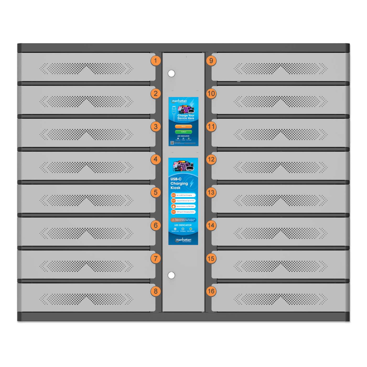 16-Compartment USB-C Charging Kiosk - 850 W Image 5
