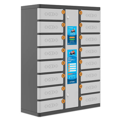 16-Compartment USB-C Charging Kiosk for Phones - 500 W Image 3