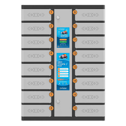 16-Compartment USB-C Charging Kiosk for Phones - 500 W Image 5