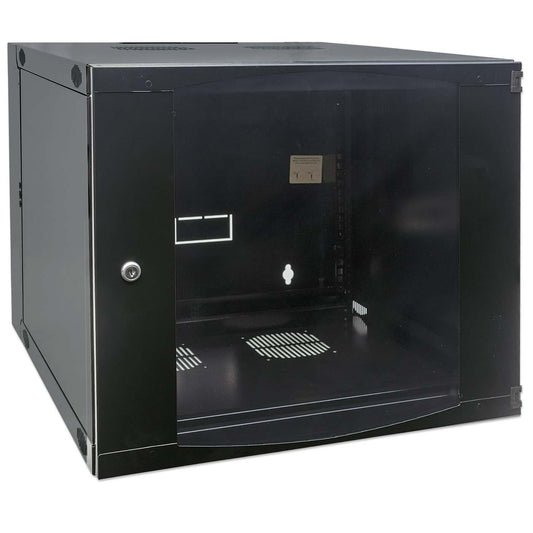 19" Double Section Wallmount Cabinet, 12U, 450 mm (17.7 in.) Depth, Black Image 2
