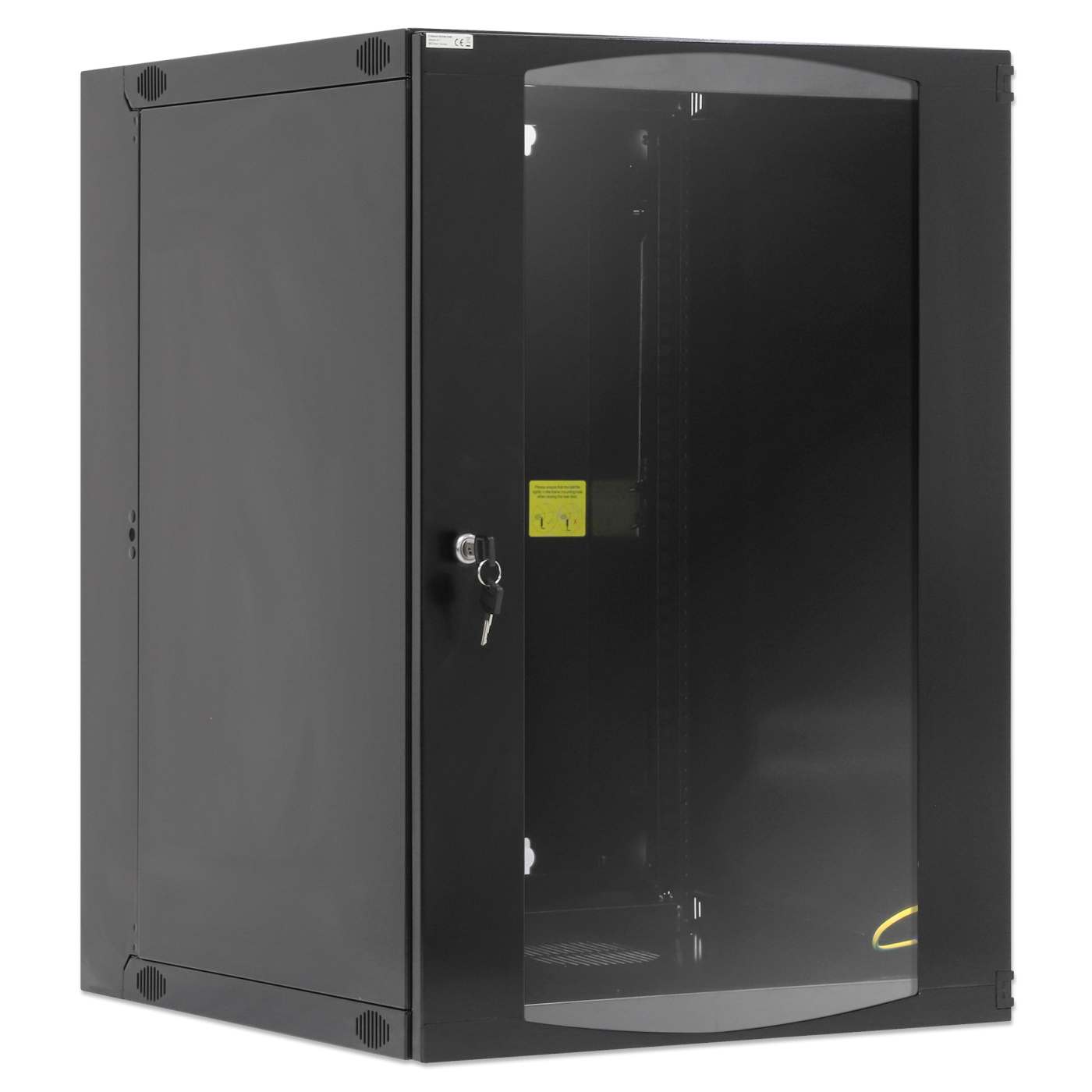 19" Double Section Wallmount Cabinet, 15U, 450 mm (17.7 in.) Depth, Black Image 2