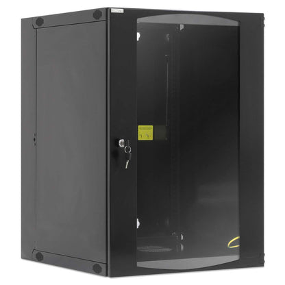 19" Double Section Wallmount Cabinet, 15U, 450 mm (17.7 in.) Depth, Black Image 2