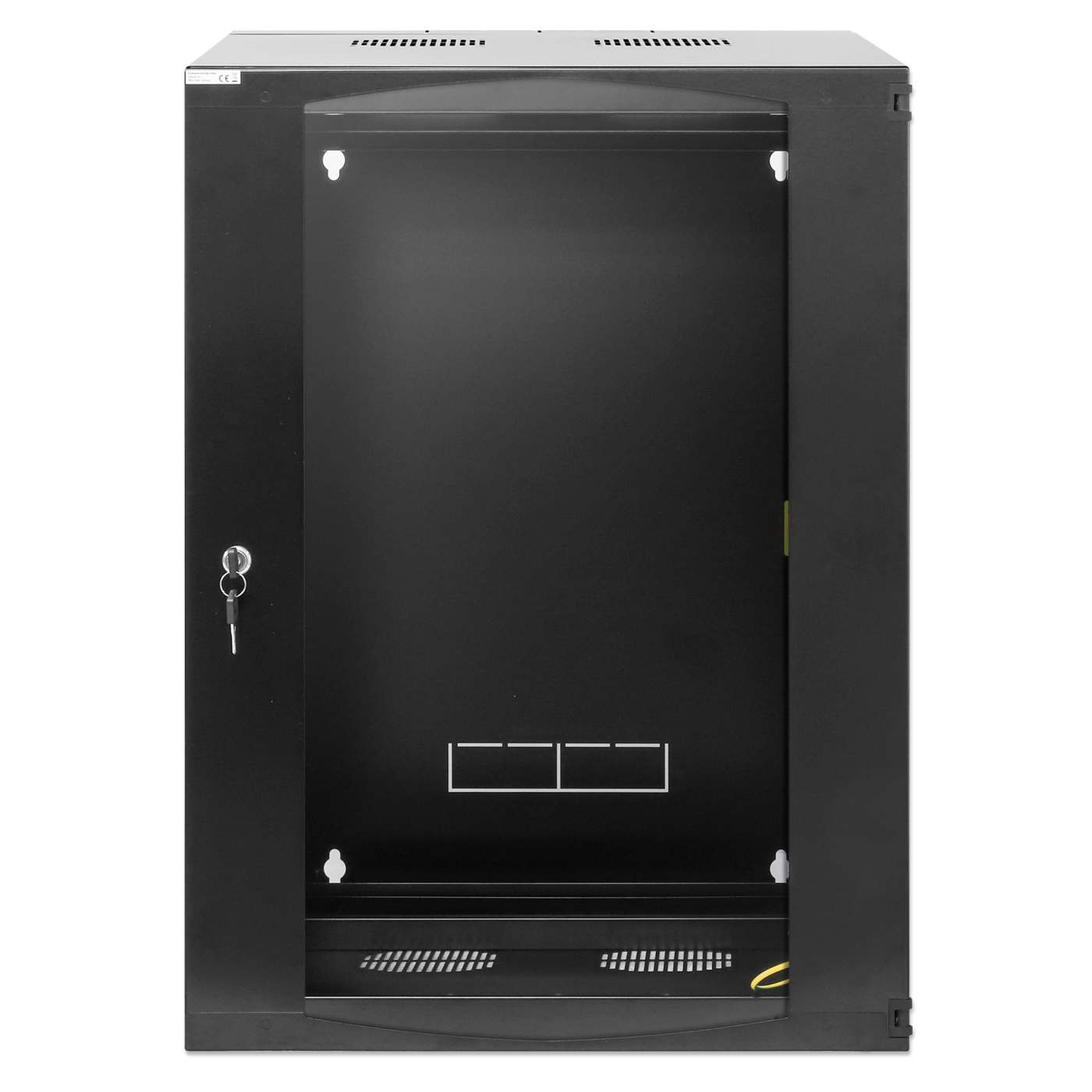19" Double Section Wallmount Cabinet, 15U, 450 mm (17.7 in.) Depth, Black Image 3