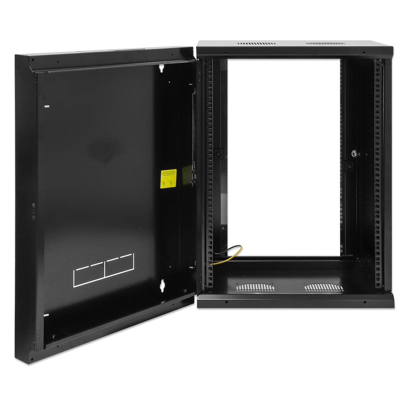 19" Double Section Wallmount Cabinet, 15U, 450 mm (17.7 in.) Depth, Black Image 8