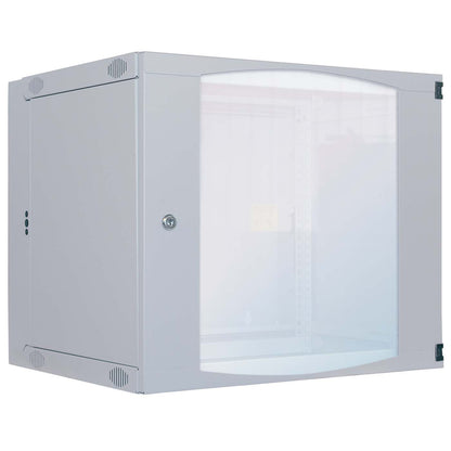 19" Double Section Wallmount Cabinet, 15U, 450 mm (17.7 in.) Depth, Gray Image 2