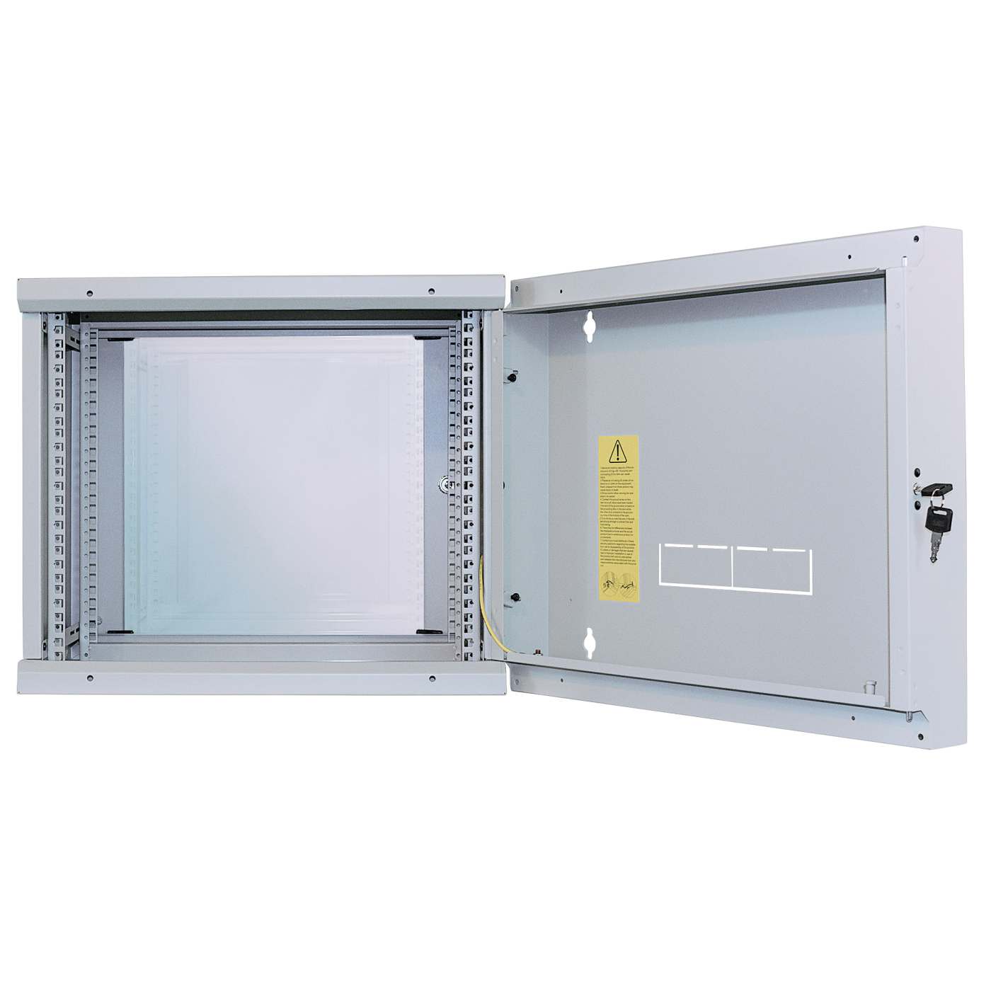 19" Double Section Wallmount Cabinet, 15U, 450 mm (17.7 in.) Depth, Gray Image 7