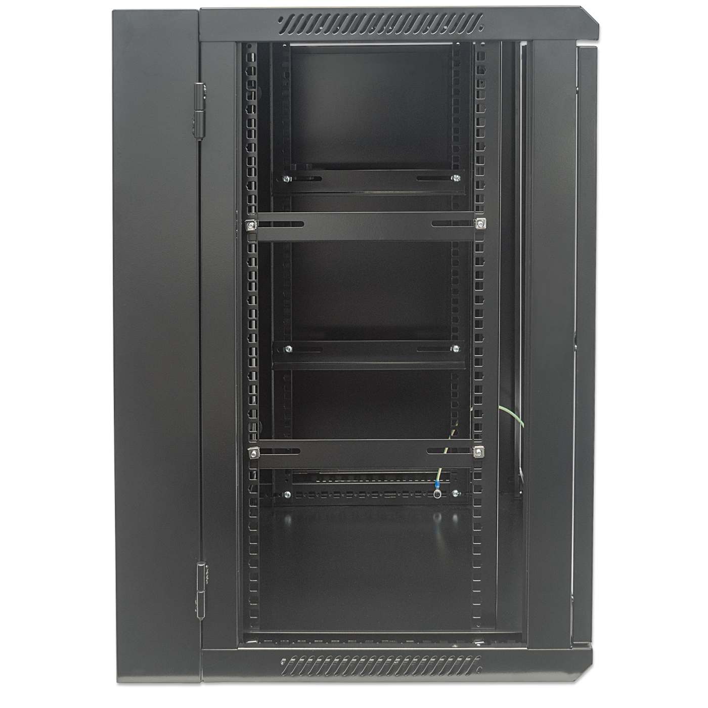 19" Double Section Wallmount Cabinet, 15U, 550 mm (21.7 in.) Depth, Black Image 4
