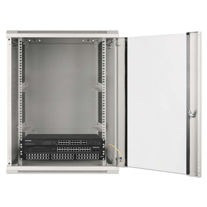 19" Double Section Wallmount Cabinet, 15U, 550 mm (21.7 in.) Depth, Gray Image 7