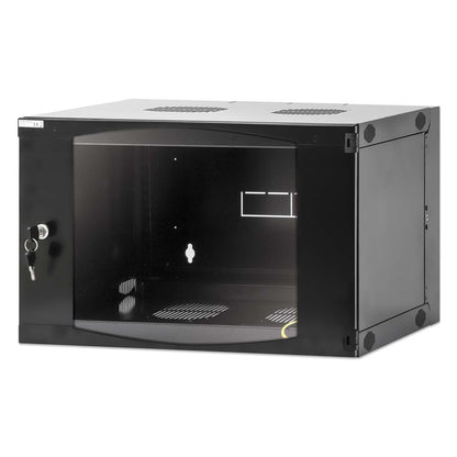 19" Double Section Wallmount Cabinet, 6U, 450 mm (17.7 in.) Depth, Black Image 1