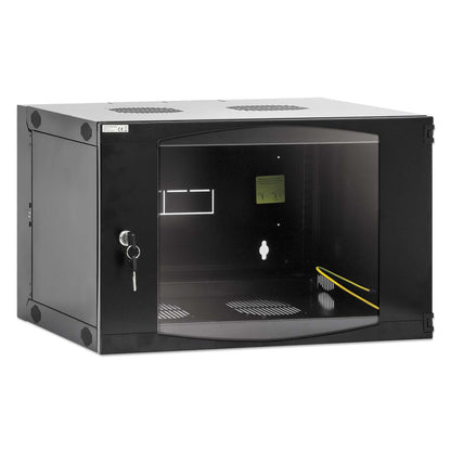 19" Double Section Wallmount Cabinet, 6U, 450 mm (17.7 in.) Depth, Black Image 2