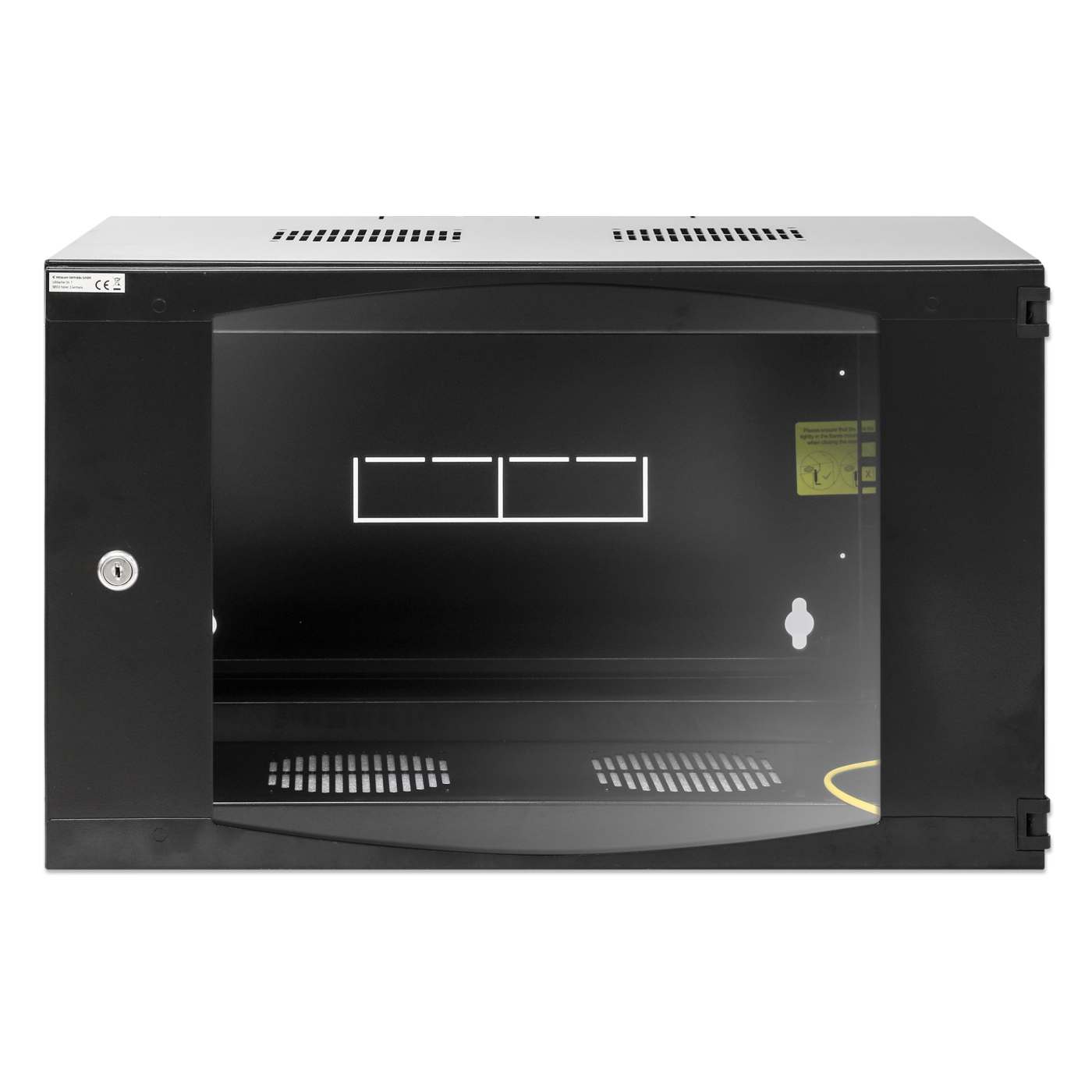 19" Double Section Wallmount Cabinet, 6U, 450 mm (17.7 in.) Depth, Black Image 3