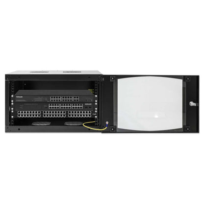 19" Double Section Wallmount Cabinet, 6U, 450 mm (17.7 in.) Depth, Black Image 4