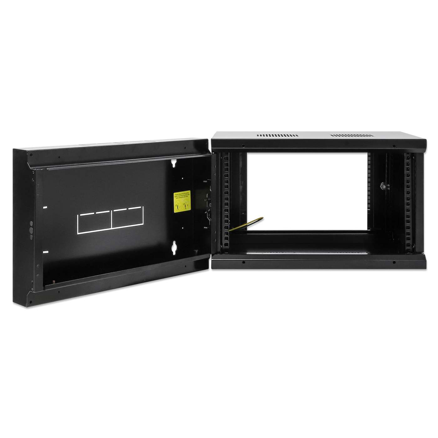 19" Double Section Wallmount Cabinet, 6U, 450 mm (17.7 in.) Depth, Black Image 7