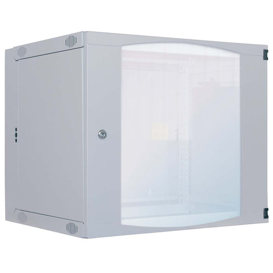 19" Double Section Wallmount Cabinet, 6U, 450 mm (17.7 in.) Depth, Gray Image 2